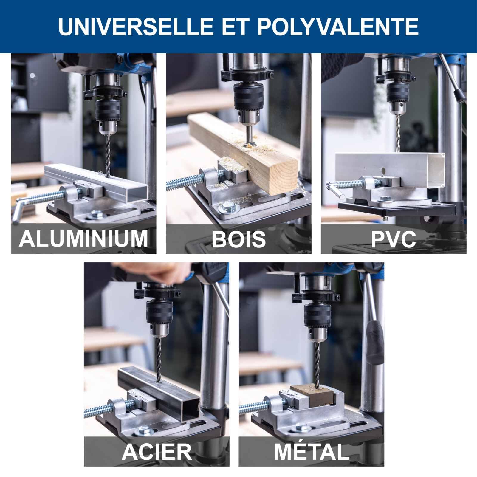 Scheppach Perceuse à colonne détabli TBM200-400W - 550-2600 tr/min - table 164 x 162 mm - inclinable - mandrin 1,5-13 mm - profondeur de perçage 50 mm