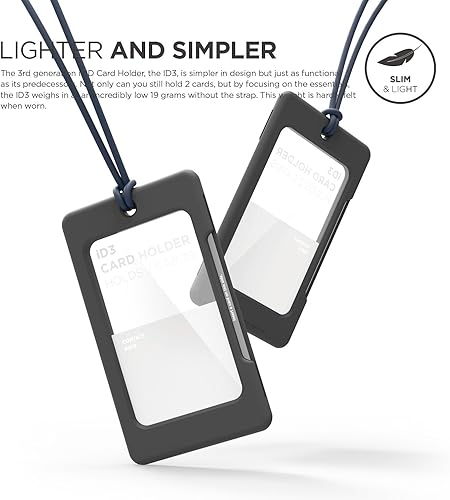 Miniatura 2 de elago ID3 - Tarjetero de identificación cuerpo-negrocorrea-gris oscuro almacenamiento de dos tarjetas correa de silicona más ligera peso ligero -