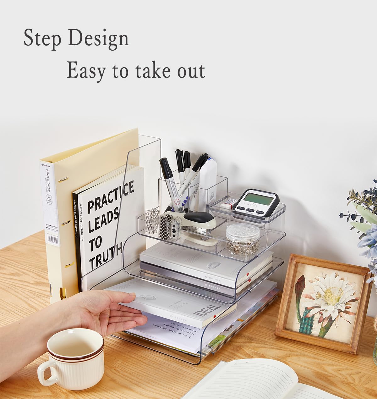 Organizer Scrivania 7 Ripiani Con Portapenne - Ordine E Stile Per Ufficio E Casa! - Foto 6