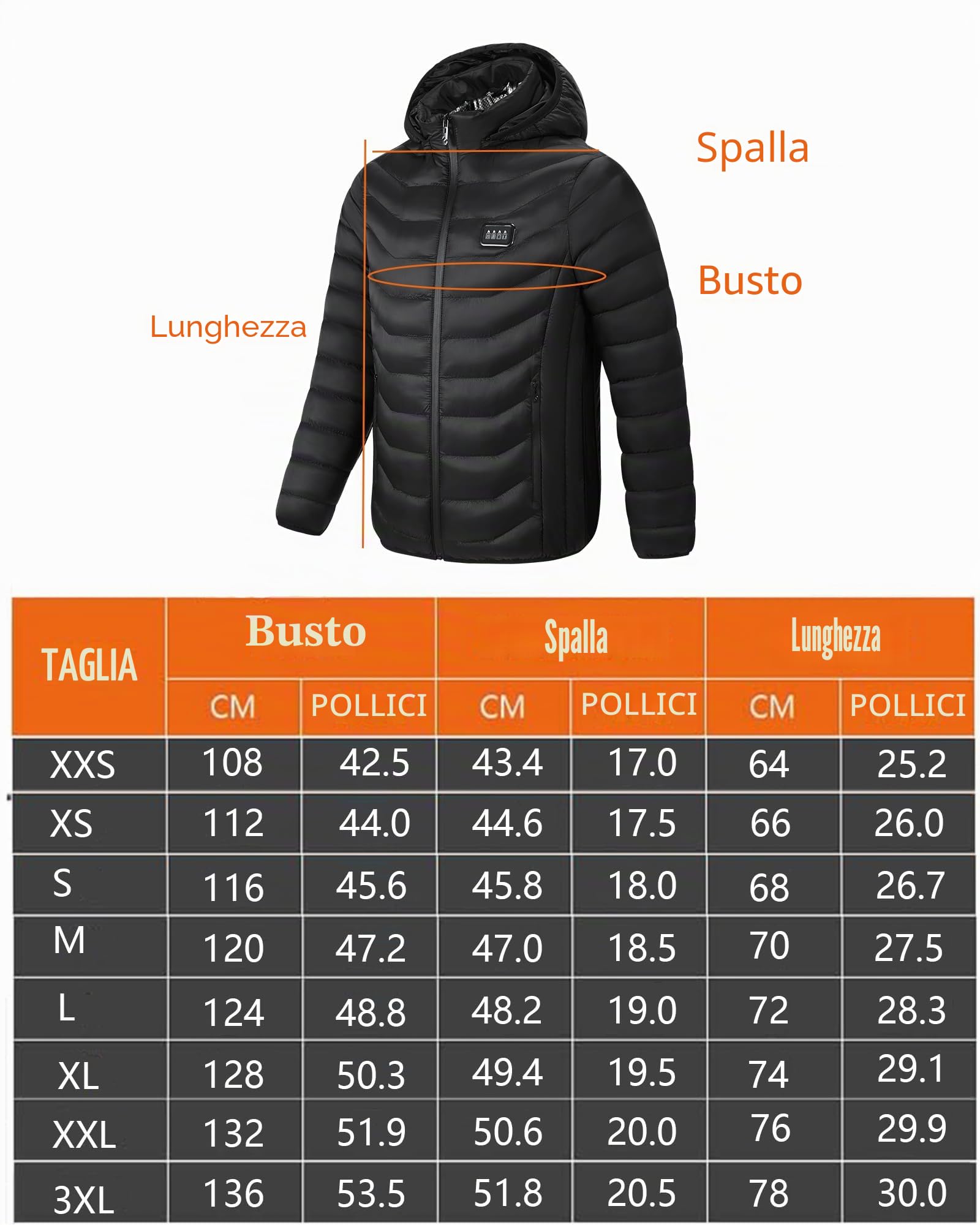 Monave Piumino Riscaldato Uomo Donna Giacca Riscaldato con 27 Elementi Riscaldanti in Grafene, 3 Livelli di Temperatura, Gilet Riscaldato per Pesca, Attività all'aperto（Nessun power bank incluso）