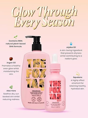 Miniatura 8 de The Fox Tan Suero facial autobronceador gradual, crea un bronceado natural sin rayas, fabricado con ácido hialurónico hidratante, vegano y libre de