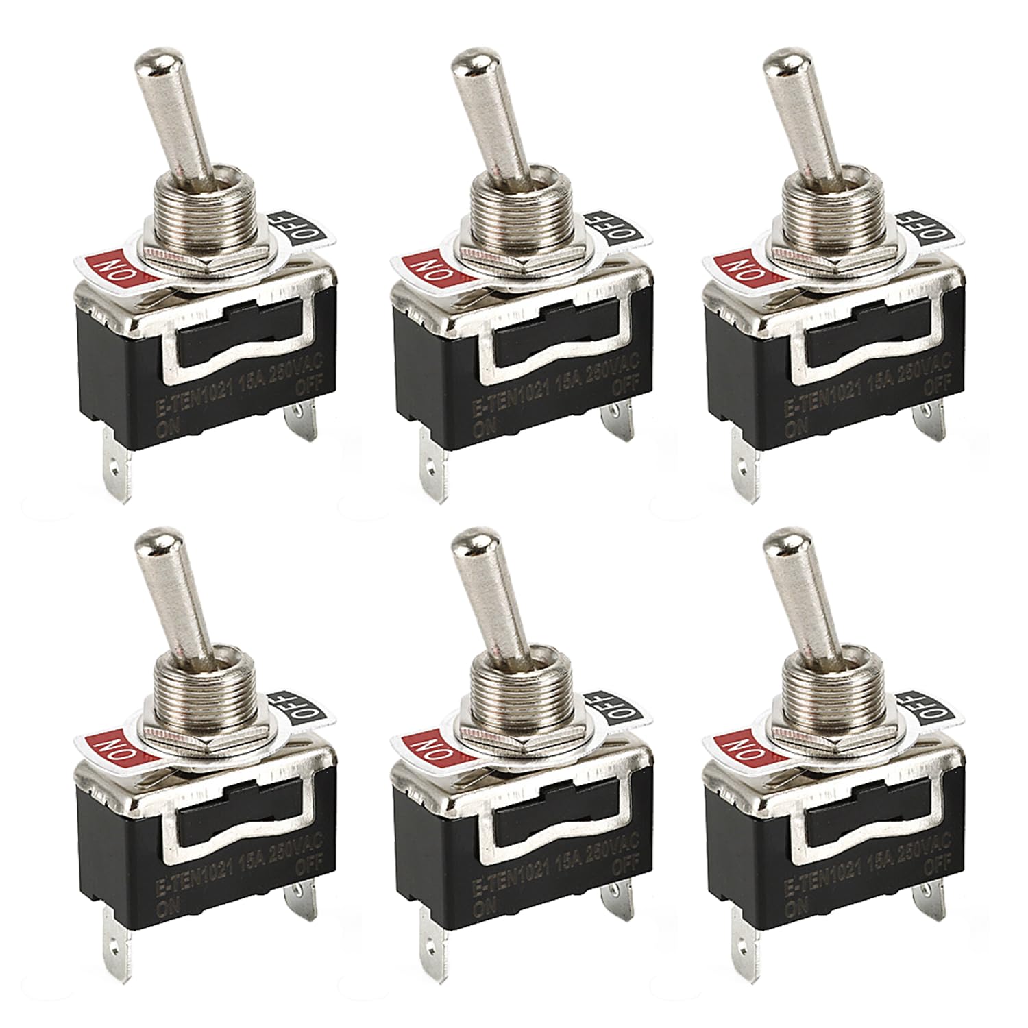 Powice 6 Stück Kippschalter 12V/15A,Miniboot 2Poliger Schalter 12V,12V/230V Schalter Geeignet für Den Einbau in Häusern, Autos und Elektrischen Geräten Schwarz