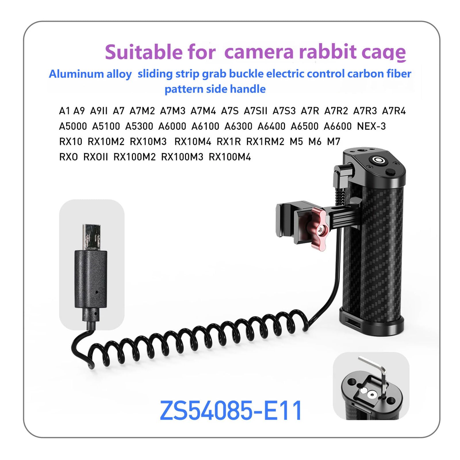 ordinarYone Ergonomiczne uchwyty do aparatu ze stopu aluminium i kabel zwalniający migawkę 2,5 mm do fotografii DSLR z funkcją Quick Rel