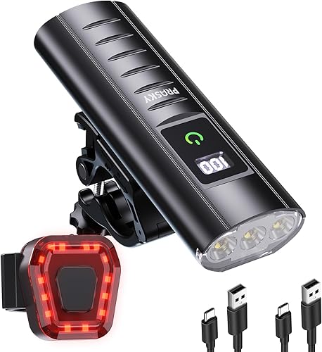 Luces de bicicleta superbrillantes para montar en la noche, faro de bicicleta de montaña recargable por USB, impermeable, 6+4 modos de luz para