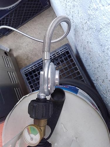 Miniatura 7 de DOZYANT Regulador universal de propano QCC1 de 15 pies de baja presión con manguera trenzada de acero inoxidable para la mayoría de parrillas de gas