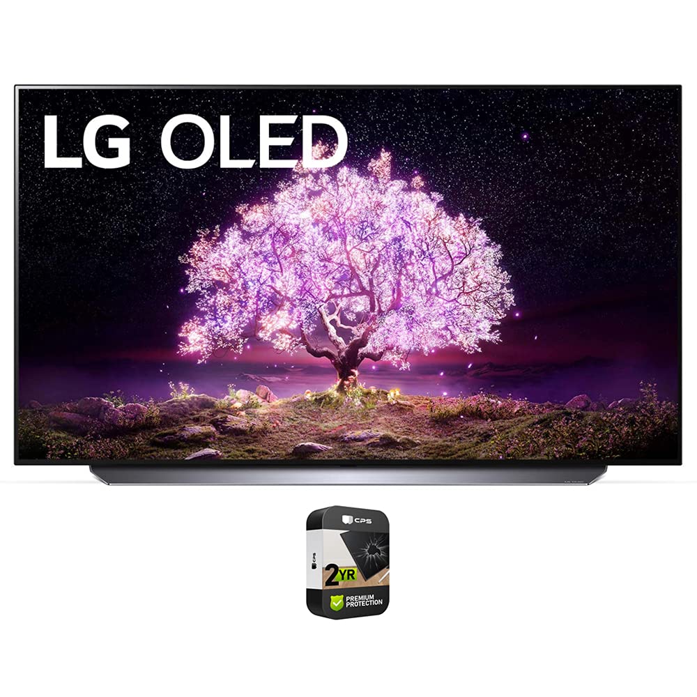 LG OLED48C1PUB 48 Inch 4K Smart OLED TV 2021 Model Bundle with Premium 2 YR CPS Enhanced Protection 