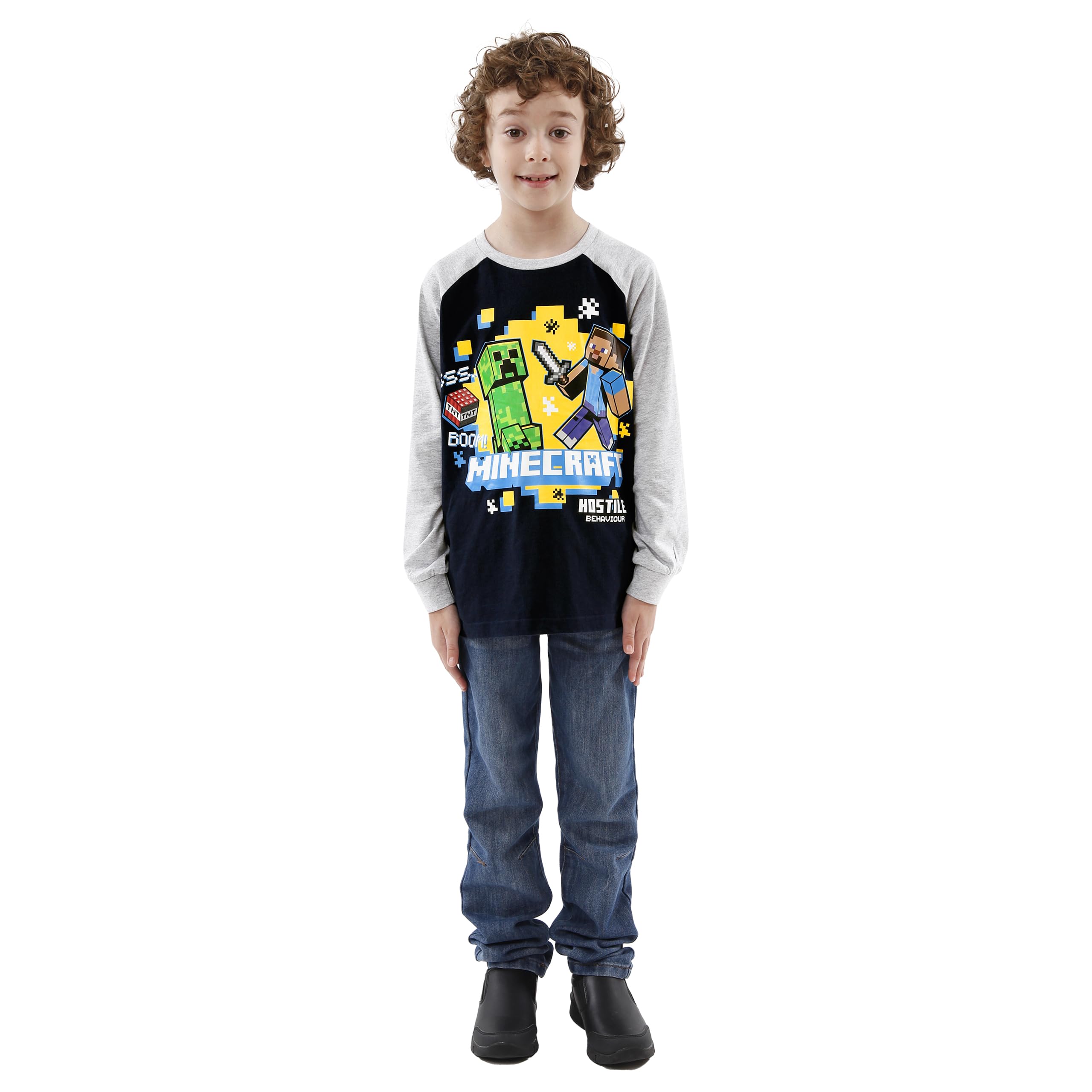 Minecraft Camiseta de Mangas largas para niño
