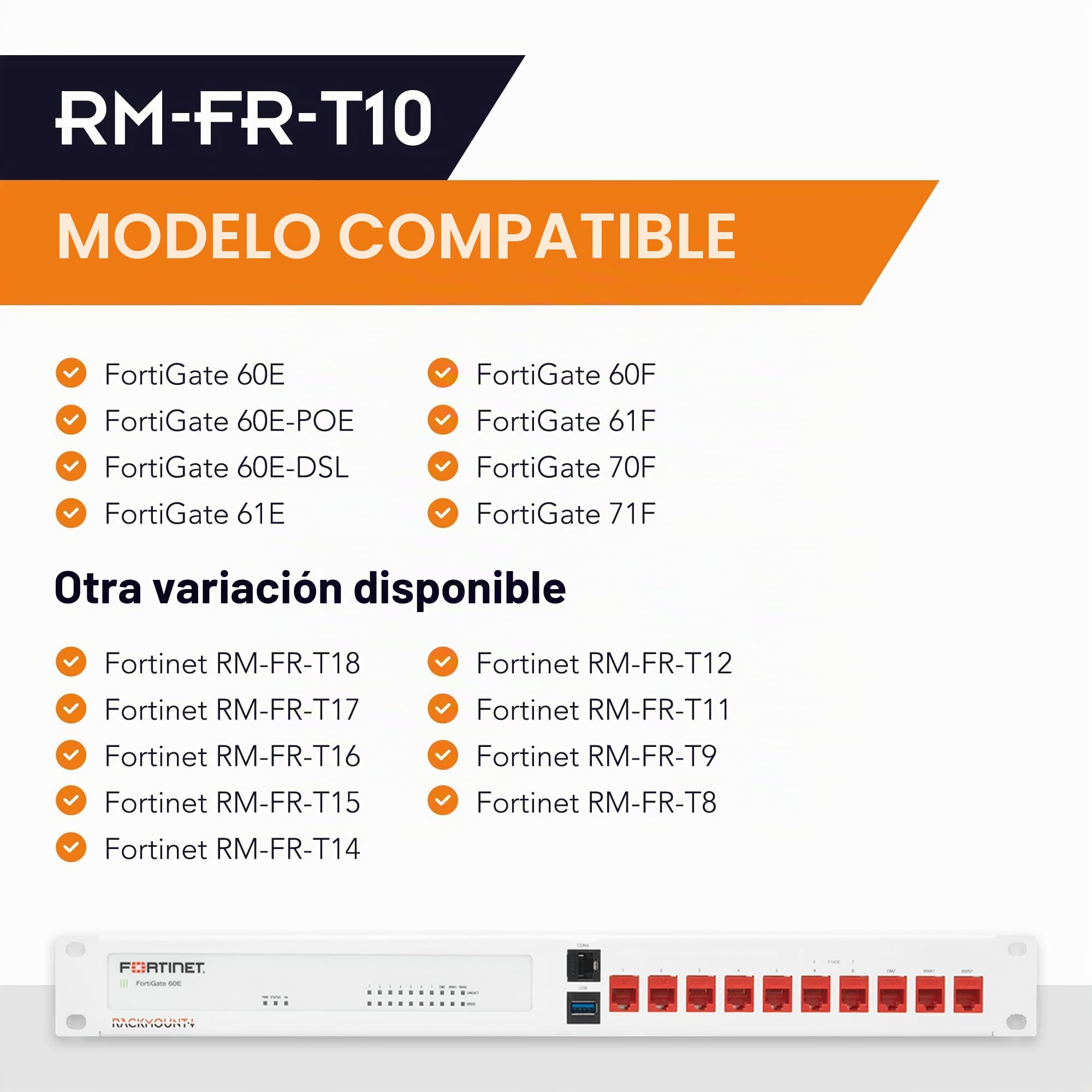 Rackmount.IT |RM-FR-T10| Kit de montaje en rack para FortiGate 60E / 61E