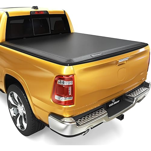 YITAMOTOR Soft Quad Fold Truck Bed Tonneau Cover Compatible with 2019 2020 2021 2022 2023 2024 Dodge Ram 1500 New Body Style, Fleetside 5.7 ft Bed Without Rambox