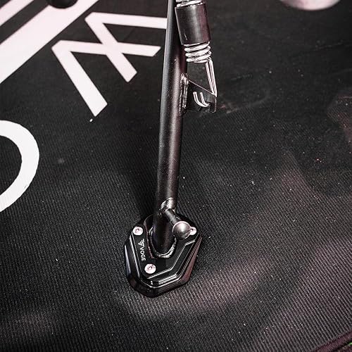ZEXDDI Fit For Voge 900 625 525 DSX 525DSX 900DSX DSX900 DSX525 DSX 900 525 625 Moto CNC Béquille Latérale Extension Pad Béquille Pied Agrandisseur Plaque voge ds900x ds625x (noir) - 3