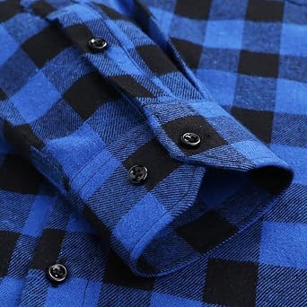 Mens Flannel Shirts Long Sleeve Button Down Regular Fit Plaid Casual Shirts