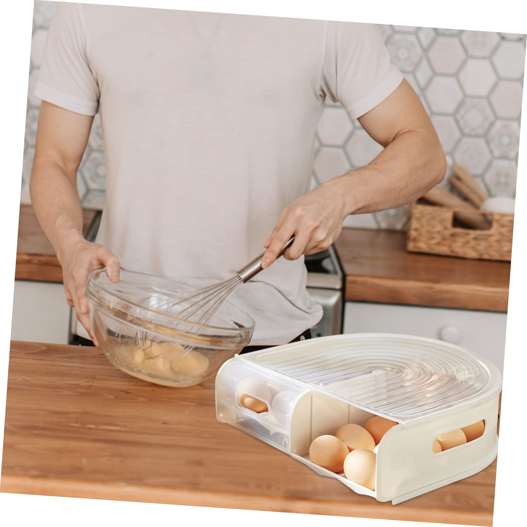 Healeved Organizador De Huevos Para Refrigerador Huevera Transparente y Apilable Accesorio De Cocina Para Almacenamiento De Huevos Reutilizable Diseño Inclinado Para Fácil Acceso