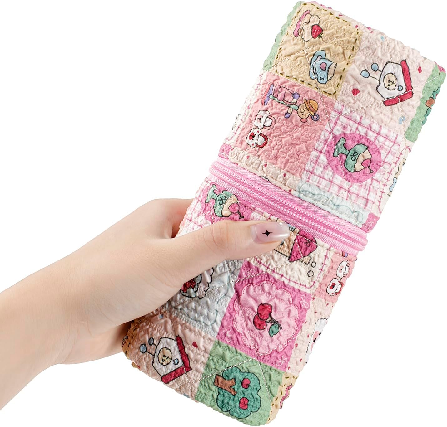 Quilted Hair Tools Travel Bag,Hair Styling Accessories Storage Case for Shark FlexStyle, Dyson Airwrap Hair Dryer, Curling Iron, Revlon Hair Tools,Portable and foldable(03Checkered) - Image 7