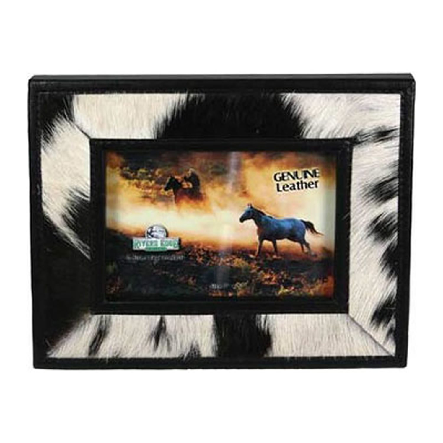 Cadre photo en cuir de vache Rivers Edge Products 1705 décor rustique chic