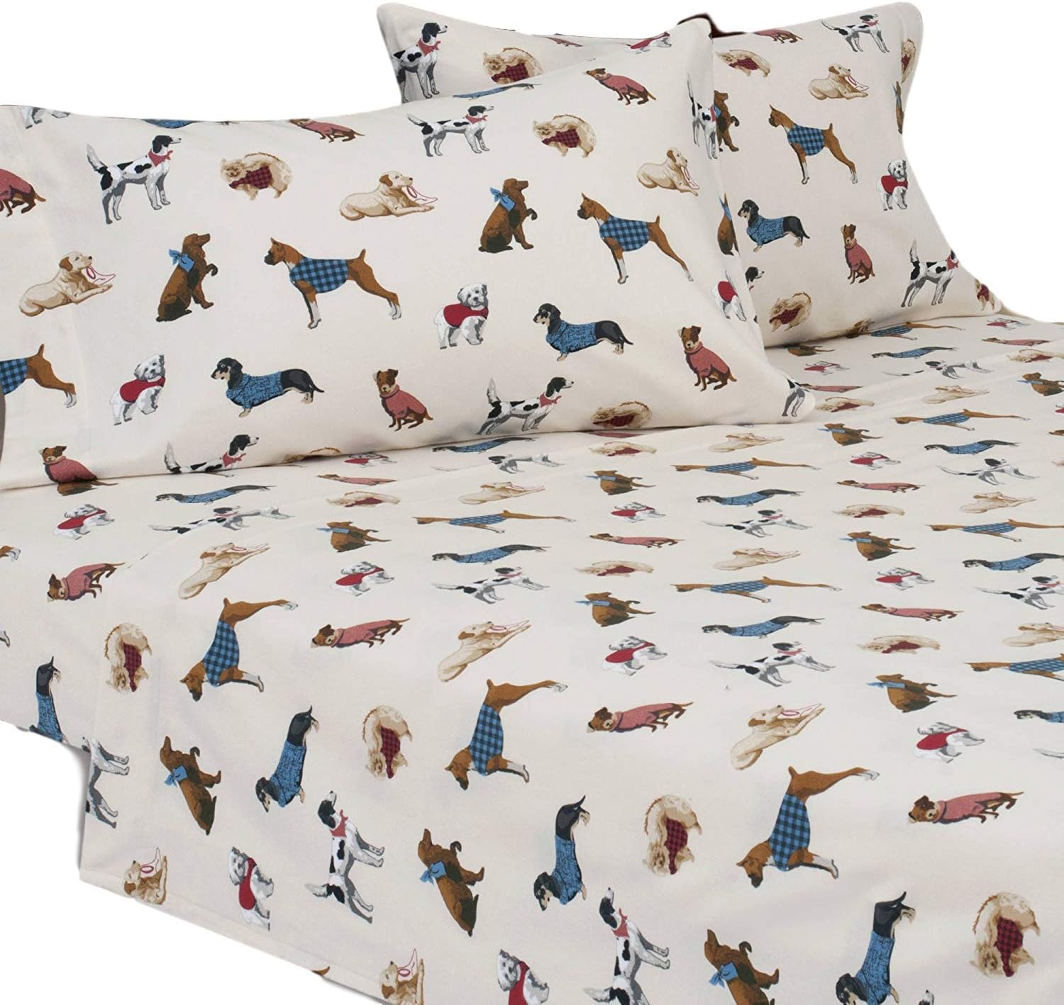 Mainstays Dogs KING Flannel Sheet Set Home & Kitchen