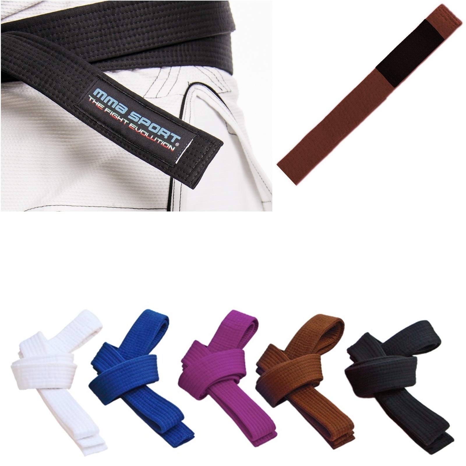 mmasport Cinturón BJJ Belt Jiu Jitsu Kimono - gi 100% Algodón 6 mm