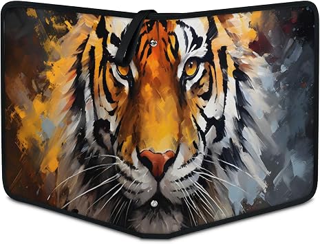 Trading Card Binder Wildlife Tiger 9 Pocket Cards Collection Binder Premium 900 Double Sided Pocket Forest Animal Card Folder Albums for Sports Game Cards with Sleeves