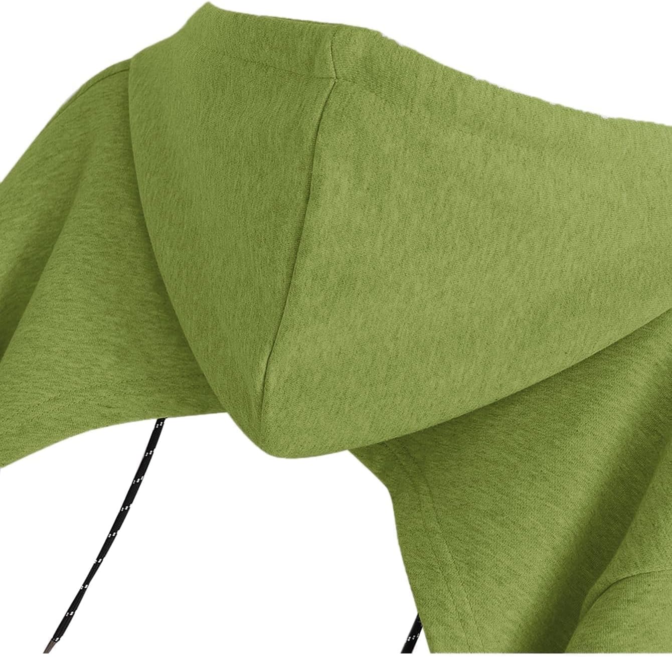 Remidoo Women Super Crop Top Pullover Sweatshirt Long Sleeve Drawstring Cropped Hoodie - Image 3