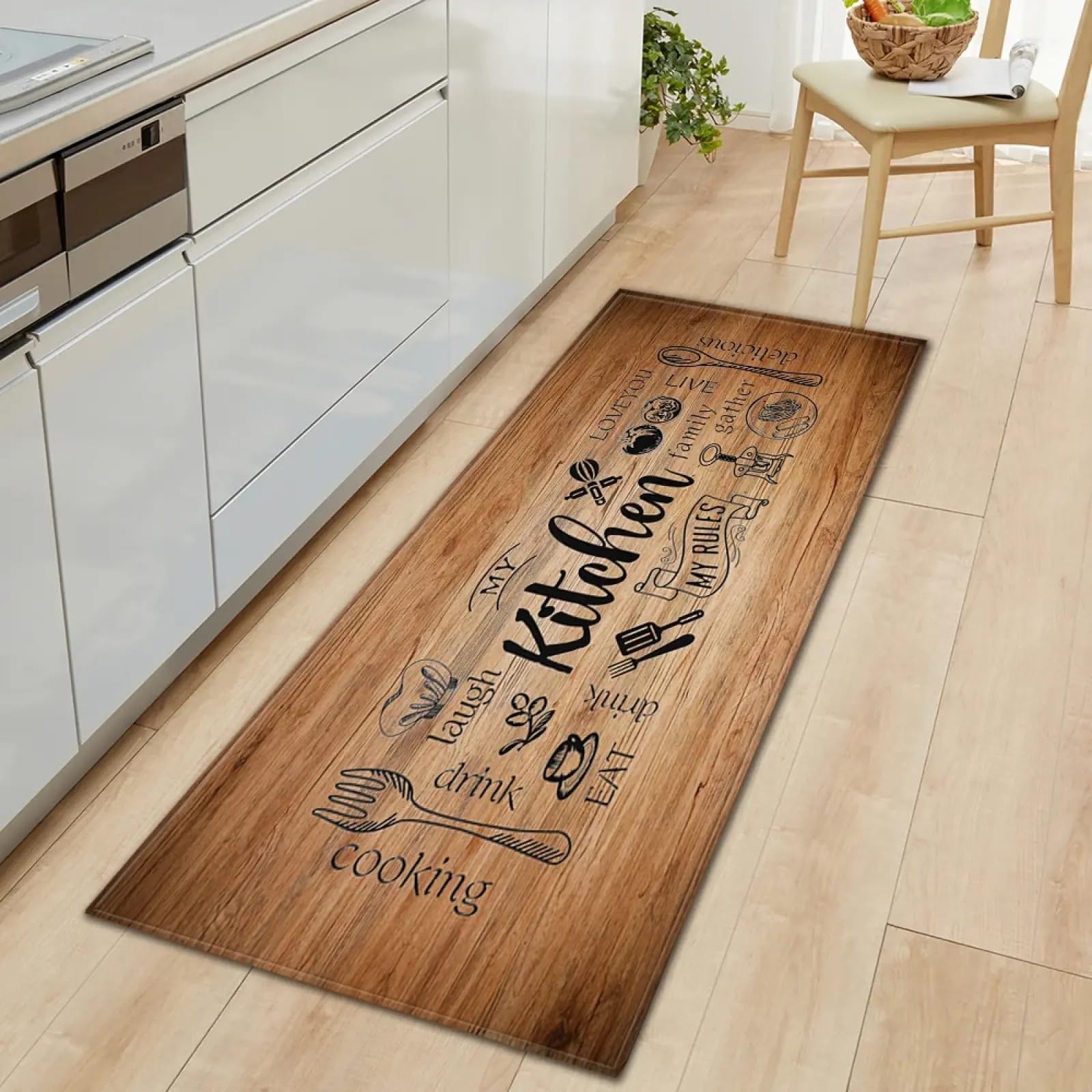 Tapis de cuisine antidérapant 120x170cm pour couloir et salon