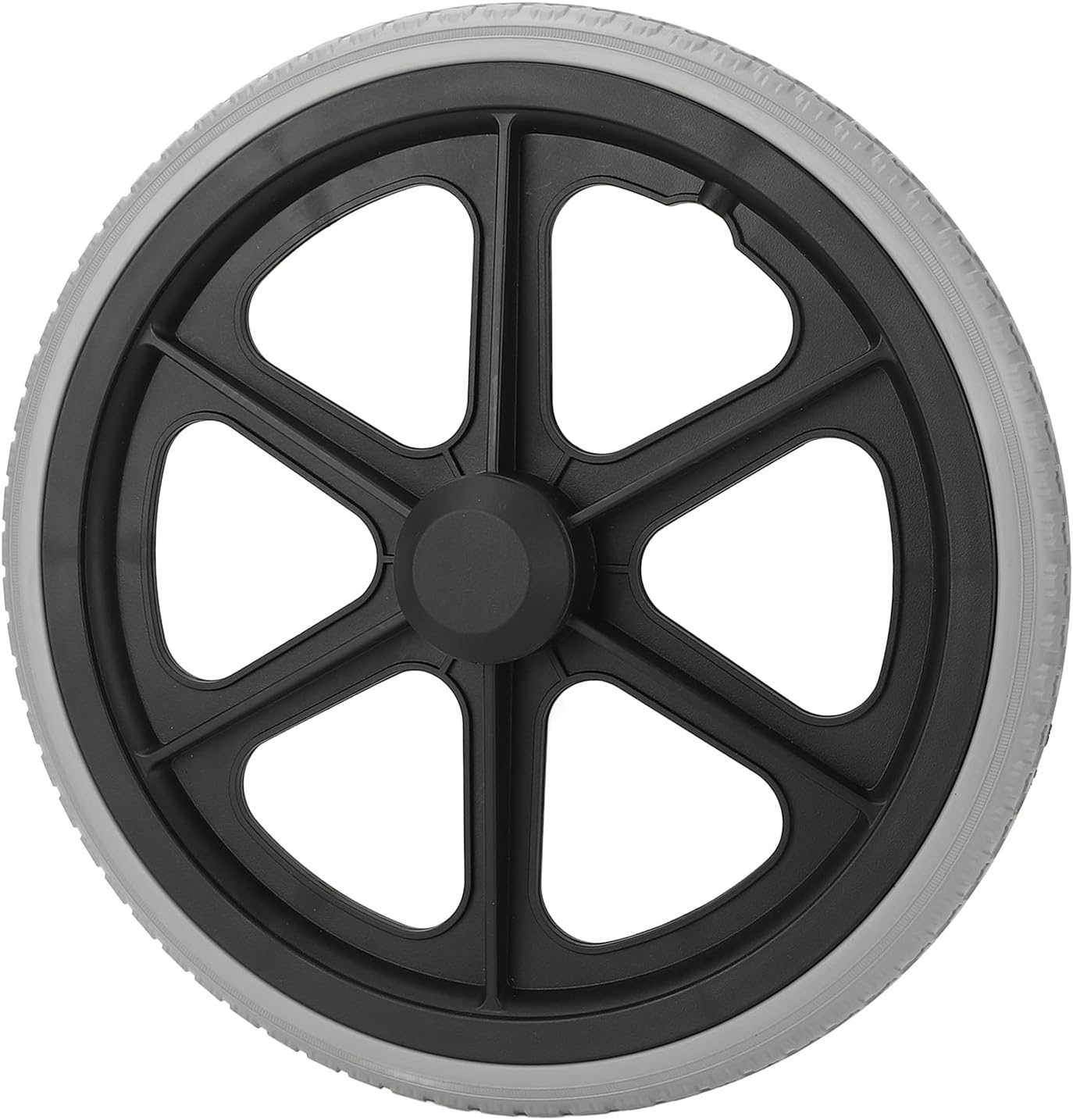 Luocute 14 Inch Wheelchair Tires, Wheelchair Wheel Replacement with PU Material, 6001 Bearing, Textured Non Slip Finish, 350x30mm Tire Size, for Wheelchairs, Walkers, Mobility Aids