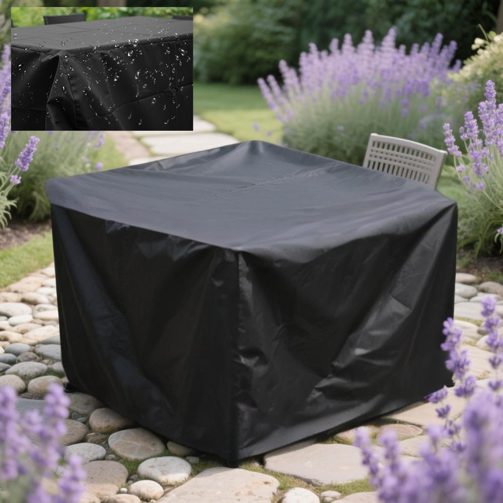 Ajalgz Black Outdoor Furniture Covers Waterproof, 100X60x30cm/Lxwxh Anti-Uv For Chair And Table Square/Rectangular Rattan Sets Waterproof Rain Covers Outdoor Indoor Patio Furniture Cover