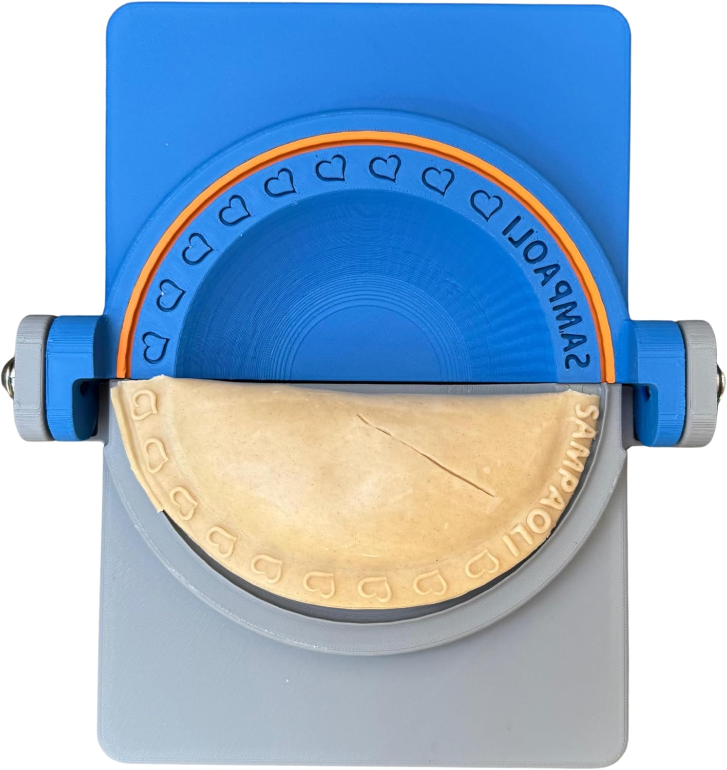 Pasta Press, Heart Crimp Design, Personalized Name or Logo, Empanada Maker Press, Dumpling Press Mold, Pierogi Maker, Calzone Press, Made in USA (6.5")