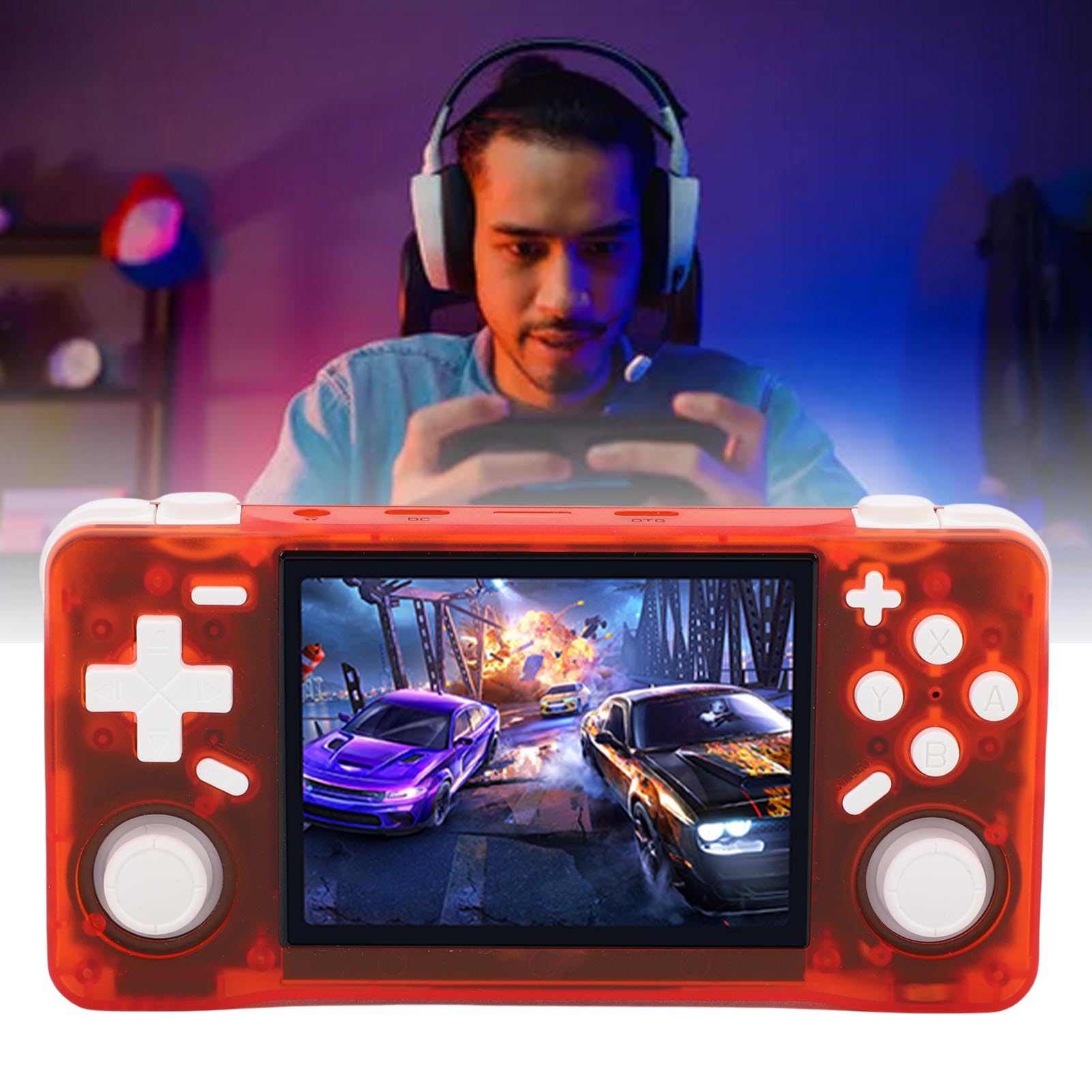 Cocoarm Console di Gioco Portatile retrò, Console di Gioco Portatile ABS con Schermo HD 640x480 da 3,5 Pollici, Lettore di Videogiochi RK3326 4000mAh 6 Ore per Viaggi e Casa (#10)