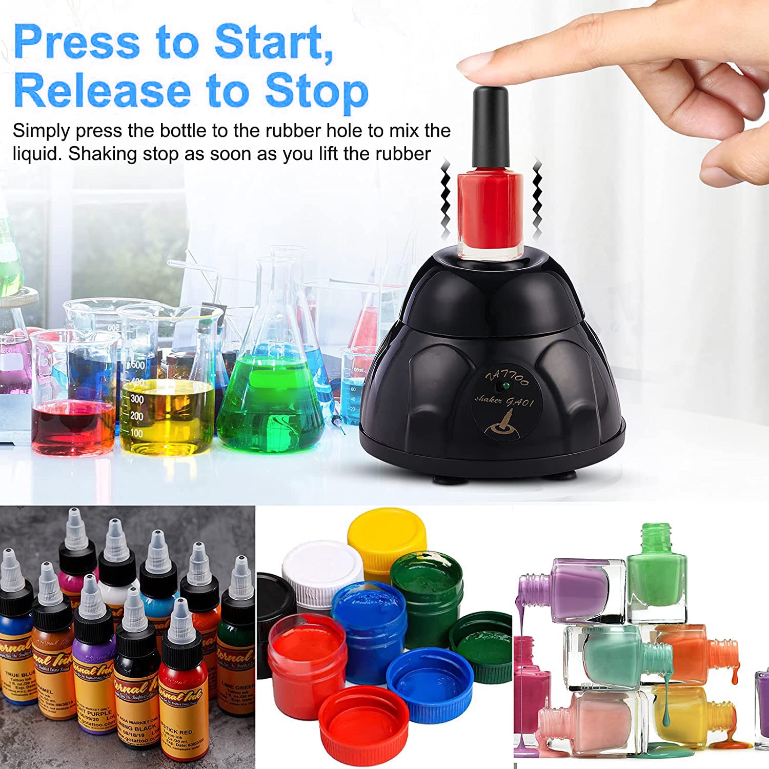 APROTII Mini Vortex Mixer Paint Mixer, 5200RPM Lab Liquid Shaker