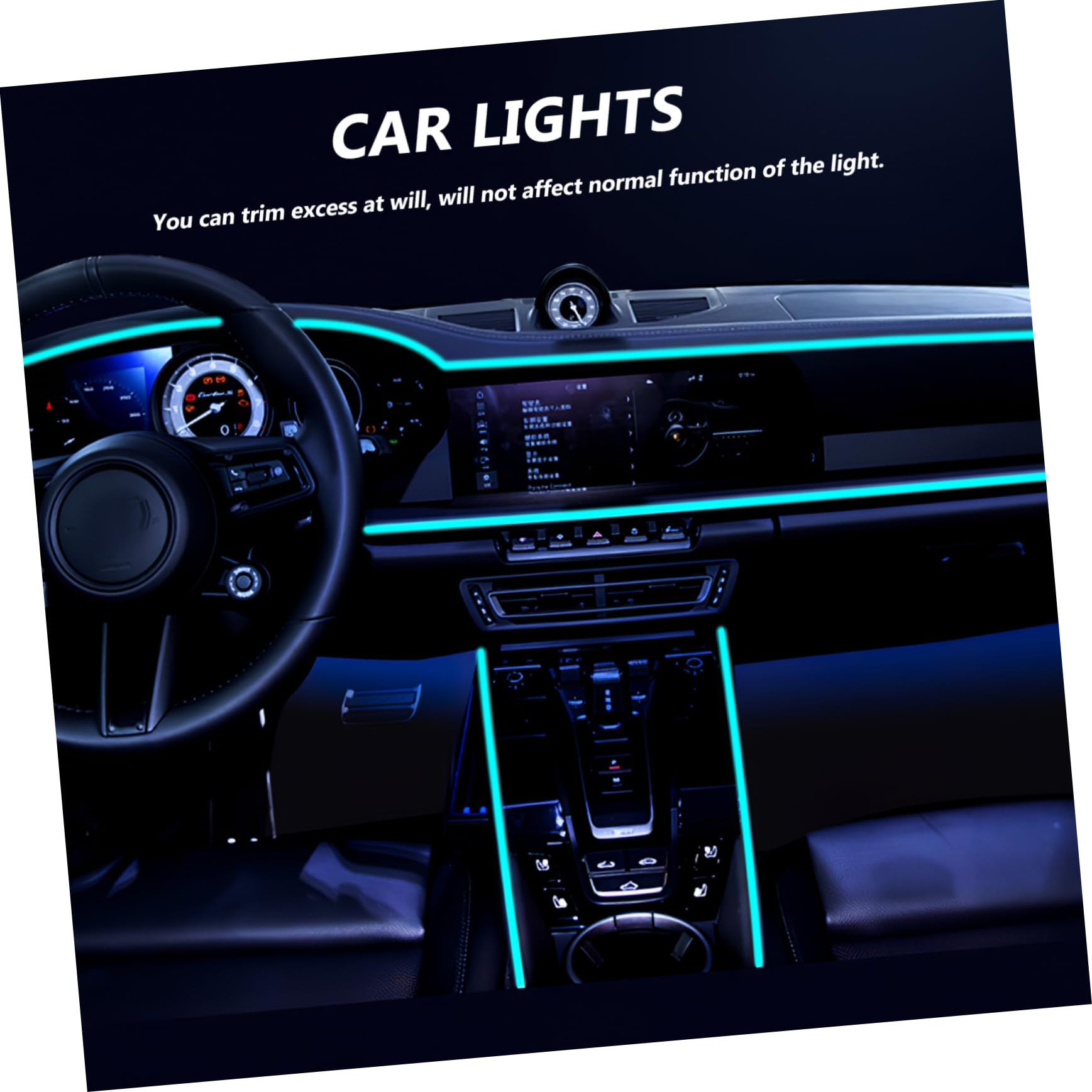 OUNONA 3pièces Éclairage Ambiance Intérieur De Voiture à LED Flexible Et Trimmable Lumière Décorative USB Atmosphère Romantique Et Relaxante pour Conduite Nocturne