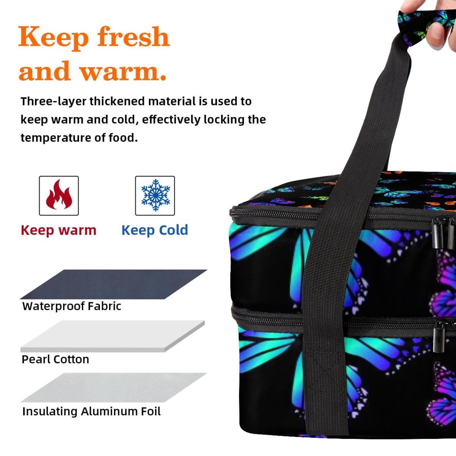 Grand sac à déjeuner isotherme pour homme et femme, double couche, étanche, étanche, réutilisable, sac fourre-tout pour le travail, l'école, le pique-nique, la plage, le camping, les voyages,