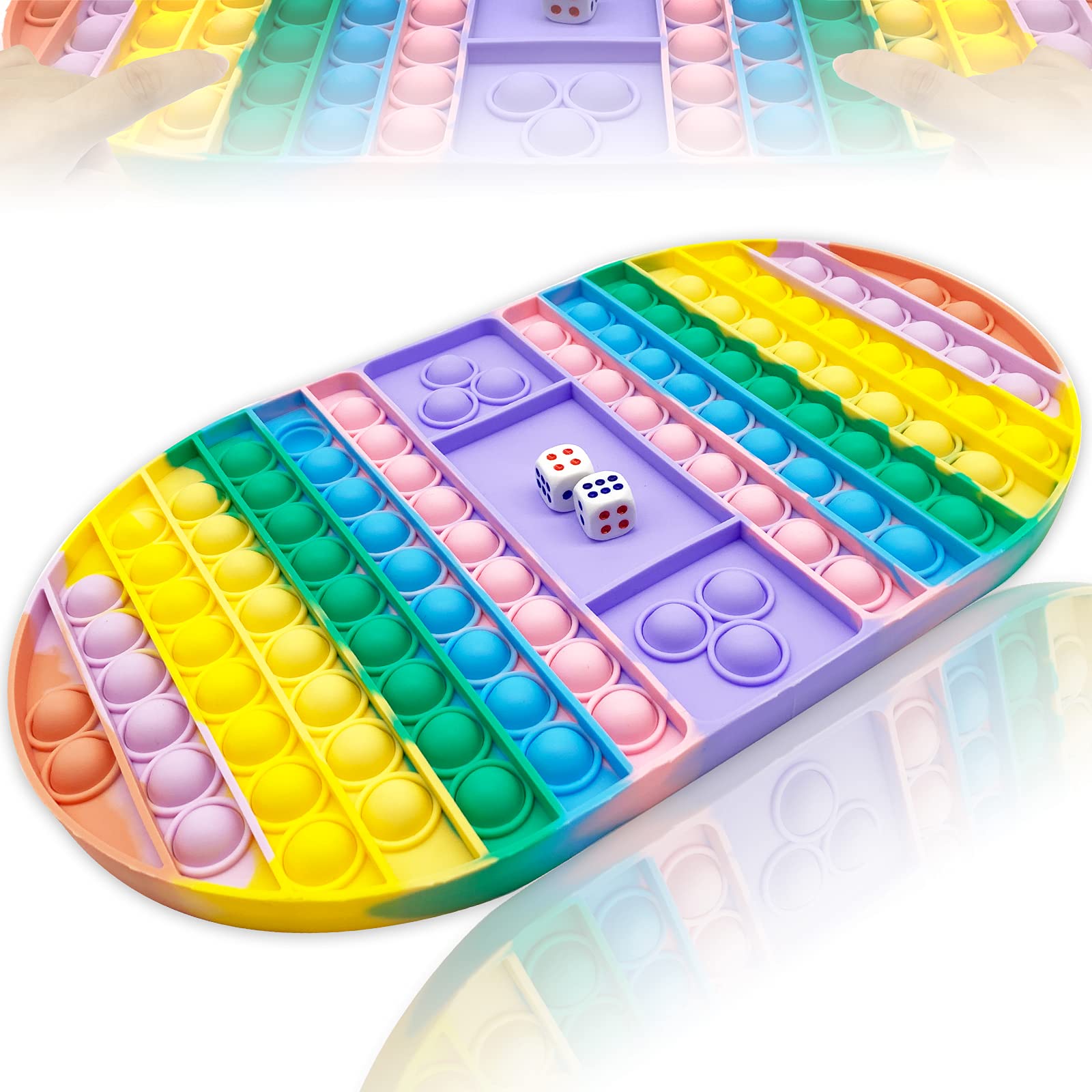 Amazon.com: QETRABONE Oval Pop Game Board, Big Pop Game Chess Board with  Dice, Pop Push Bubble Sensory Fidget Toy, Washable Silicone Toy, Macaron  Huge Popper Stress Relief Toys for Anxiety Men Women