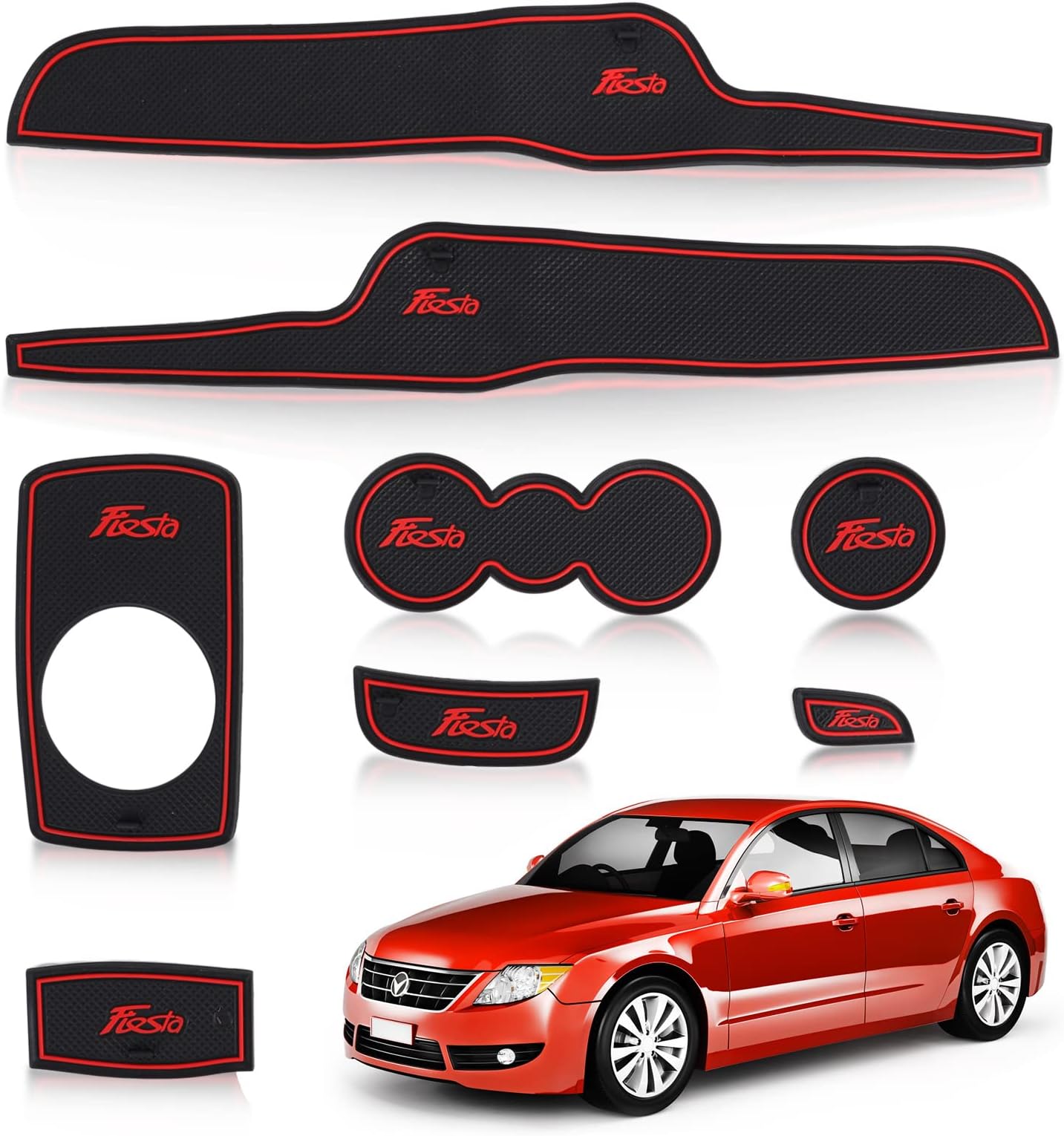 Fiesta Accessories Mats for Cup Holder Ford Fiesta Gate Slot Pads for