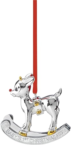 Lenox 894465 2023 Adorno de Rudolph de la primera Navidad del bebé
