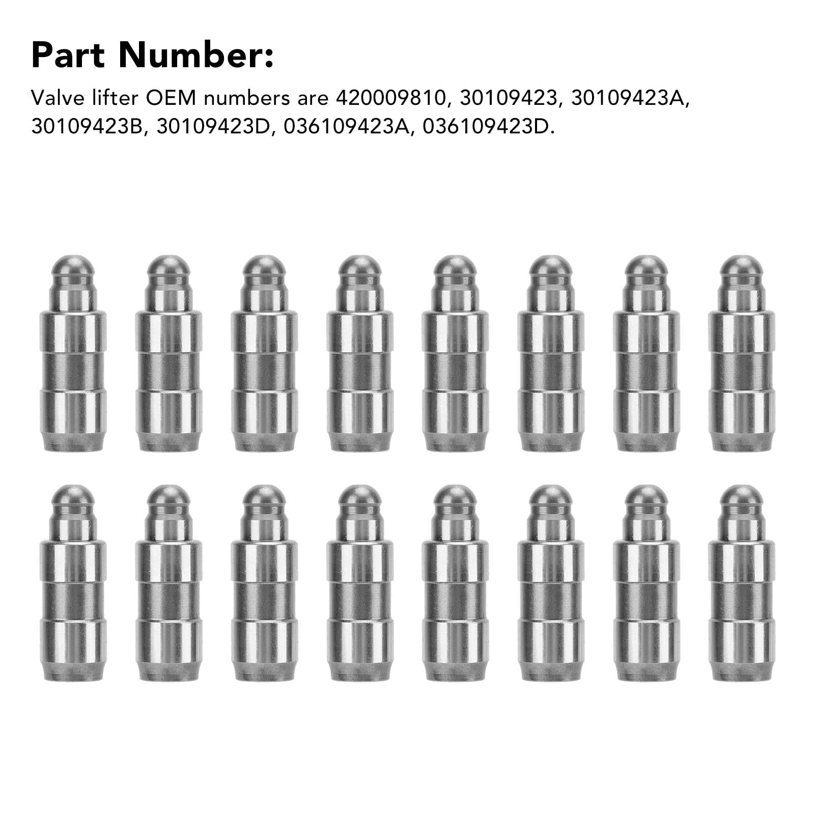 Levantador de Válvula Hidráulica del Motor, Juego de 16 Piezas para Balancín 420009810 - Reemplazo de Elevadores