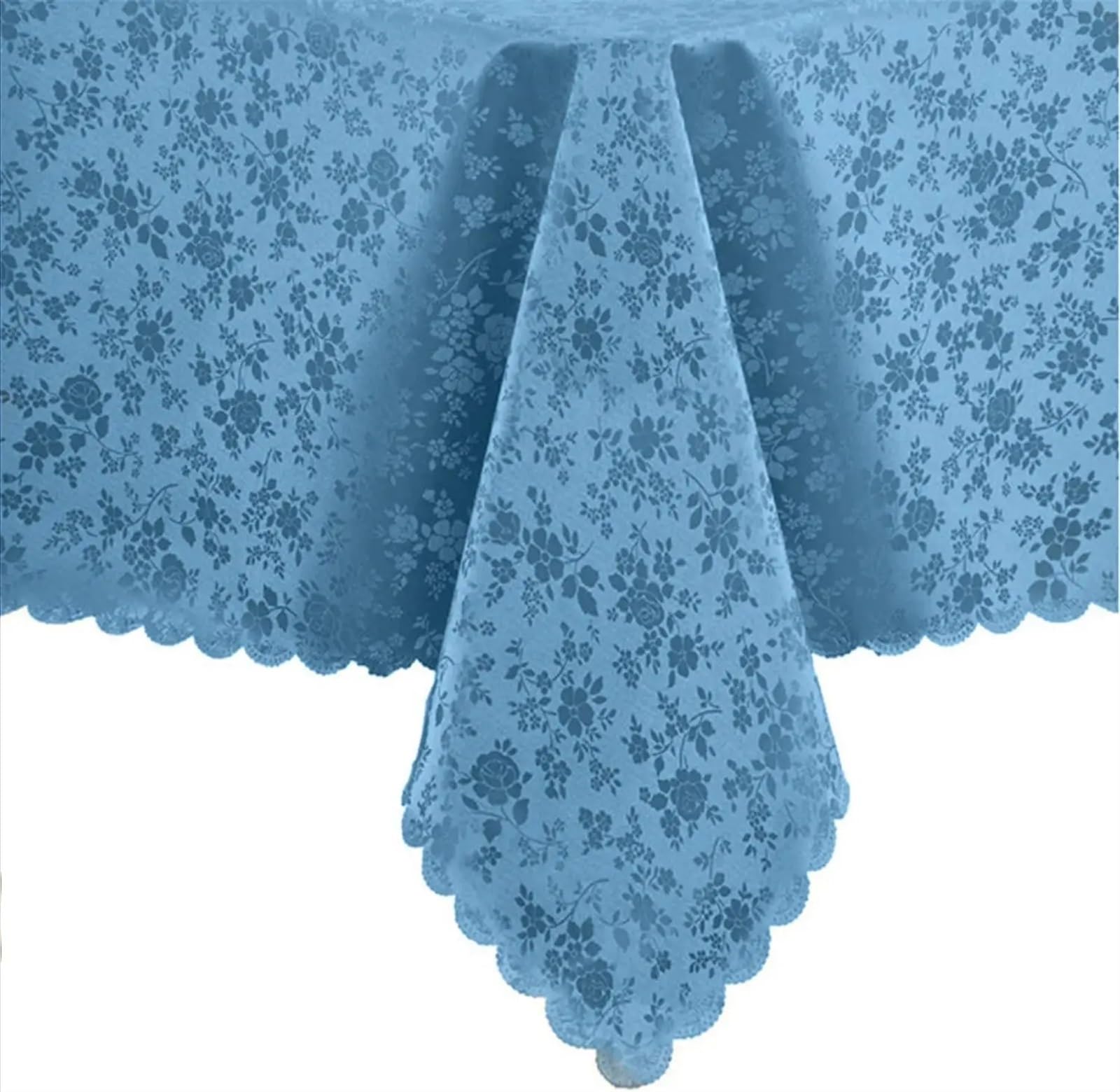 XIUsheUA tablecloth Rectangle Waterproof Oil-Proof Vinyl Tablecloth Wipeable Table Cover for Kitchen and Dining Room(BLUE,178X274CM)