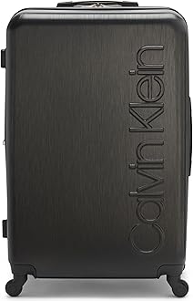 Calvin Klein Women's Hardside Upright Spinner Lightweight Suitcase, Black