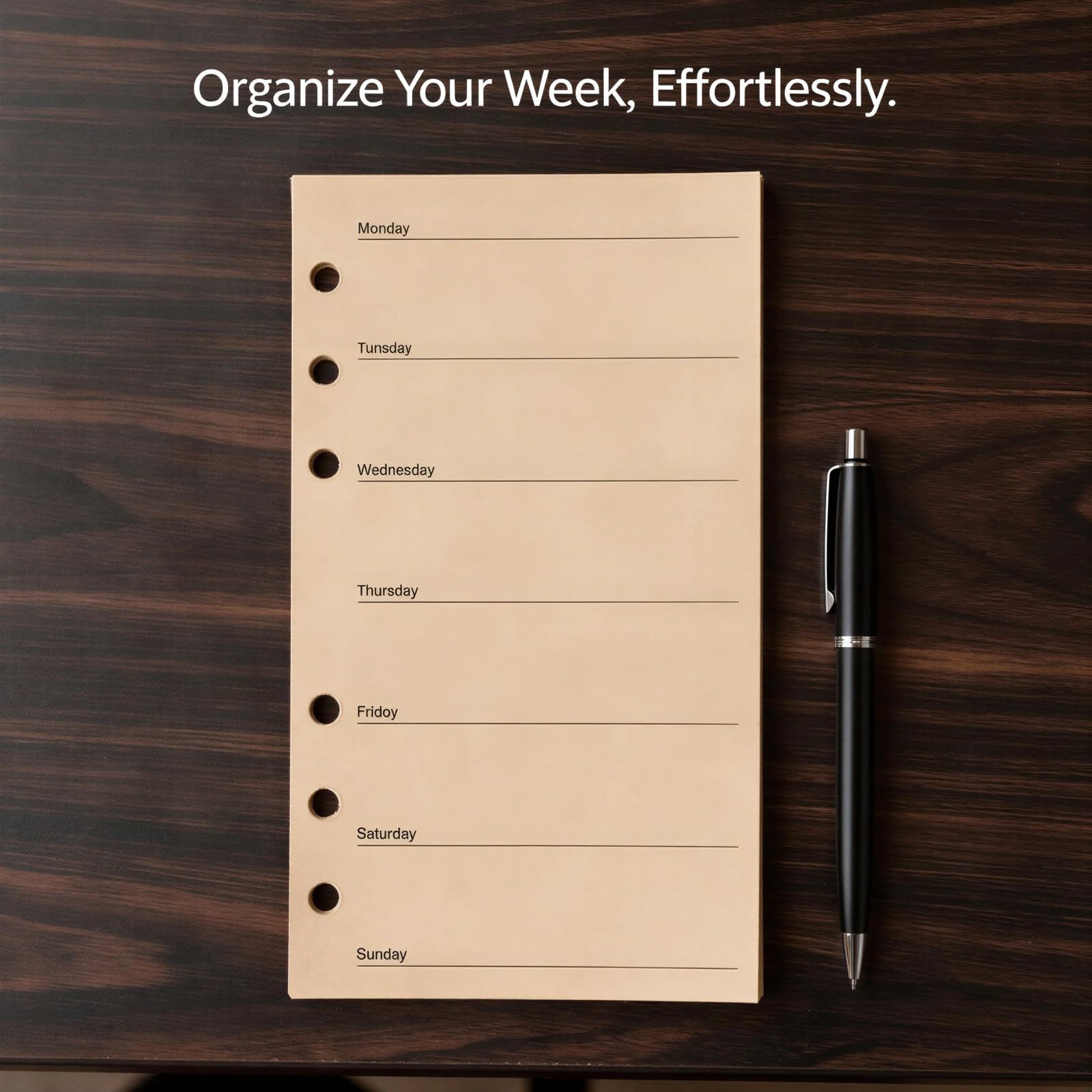 Lot de 3 recharges pour agenda hebdomadaire A6, papier kraft 120 g/m², pages non datées 3,7 x 6,7 pouces, perforation 6 trous, inserts pour classeur à anneaux, suivi budget et emploi du temps