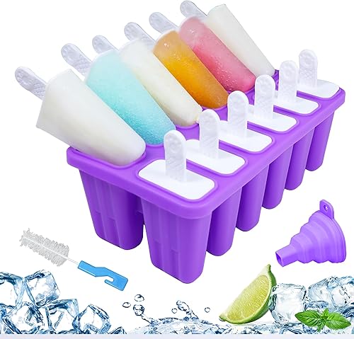 Moldes de silicona para paletas de 12 cavidades, juego de moldes de paletas para hacer bricolaje para niños, adultos y adolescentes, moldes de