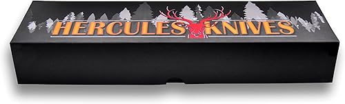 Miniatura 8 de Hércules - Cuchillo de caza de acero de Damasco forjado a mano, mango de cuero de pistola, funda de cuero de Damasco hecho a mano, cuchillo de acero