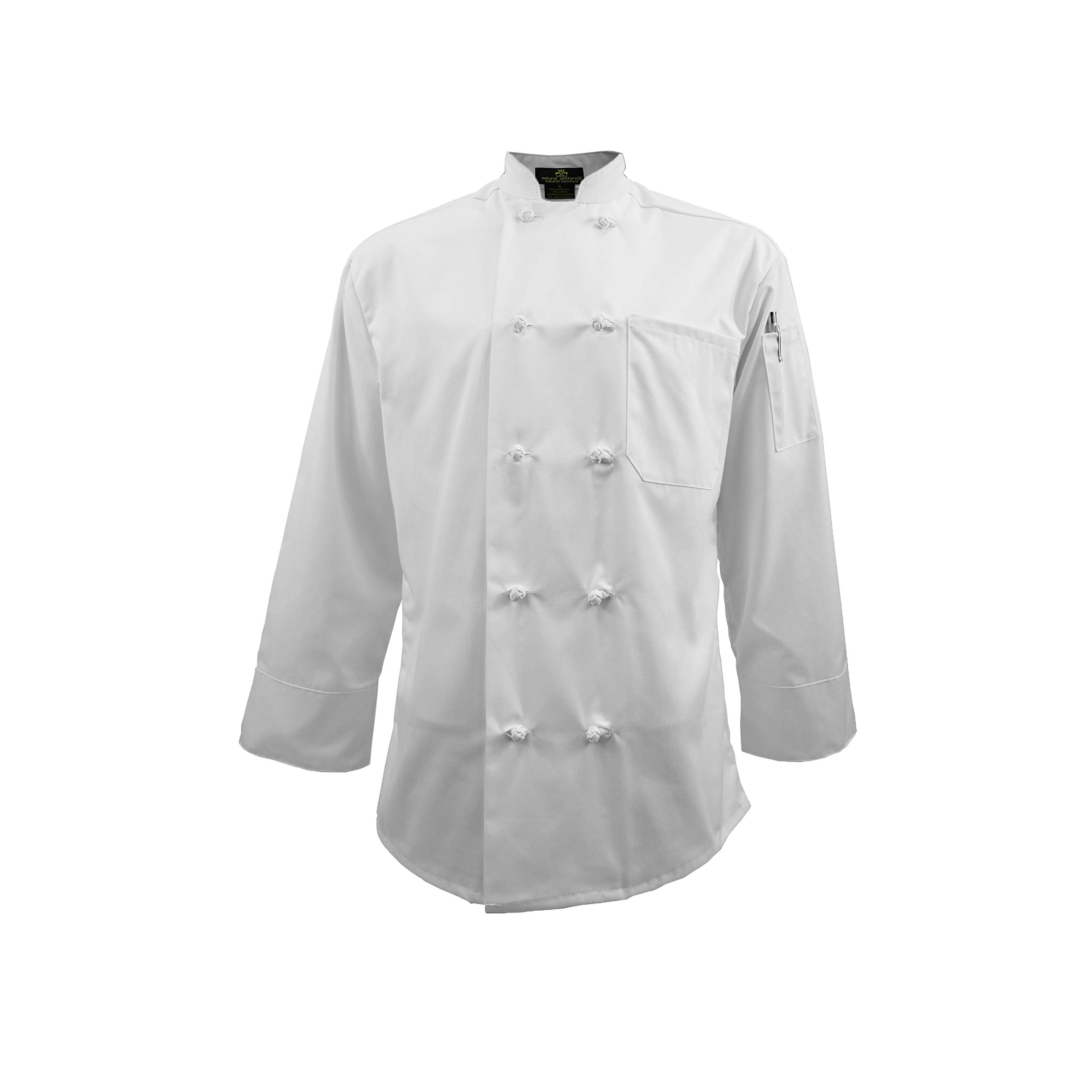 Natural Uniforms Chef Apparel Knot Button Chef Coat Multi Pack White Color (3, Medium)