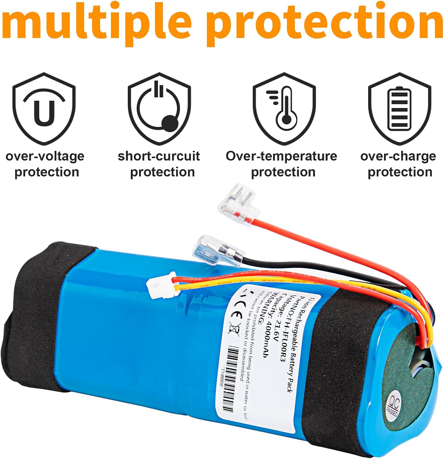 Replacement Battery for Tineco iFloor 3, Floor ONE S3, Floor one S3 and Breeze Cordless Wet Dry Vacuum Cleaner 4000mAh Lithium Battery