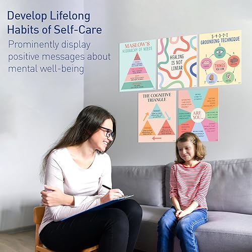 Miniatura 5 de S&O - Pósteres de salud mental para oficina y escuela, decoración de oficina de terapia, decoración de pared de asesoramiento y conciencia, citas
