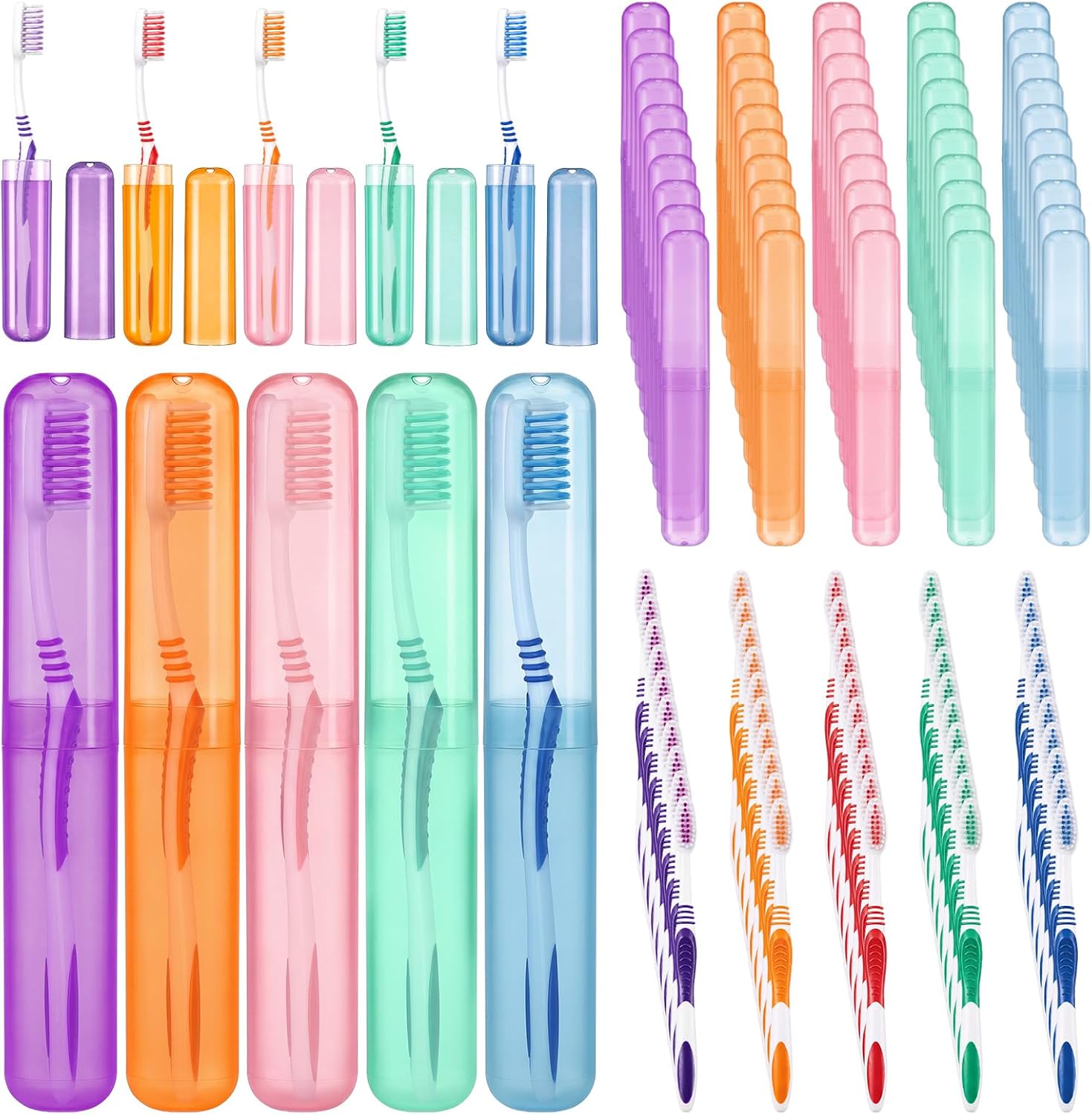 Domensi 100 Set Operation Christmas Items Toothbrush Case with Toothbrushes