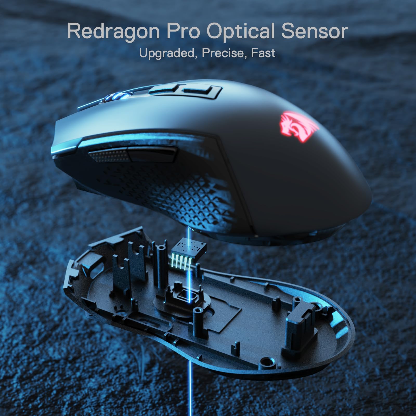 Redragon M693 LIT Mouse Gaming 3 Modalità 8000 DPI BT | 7 pulsanti macro programmabili, connessione BT/2.4G, batteria affidabile, compatibile PC/Mac/Laptop