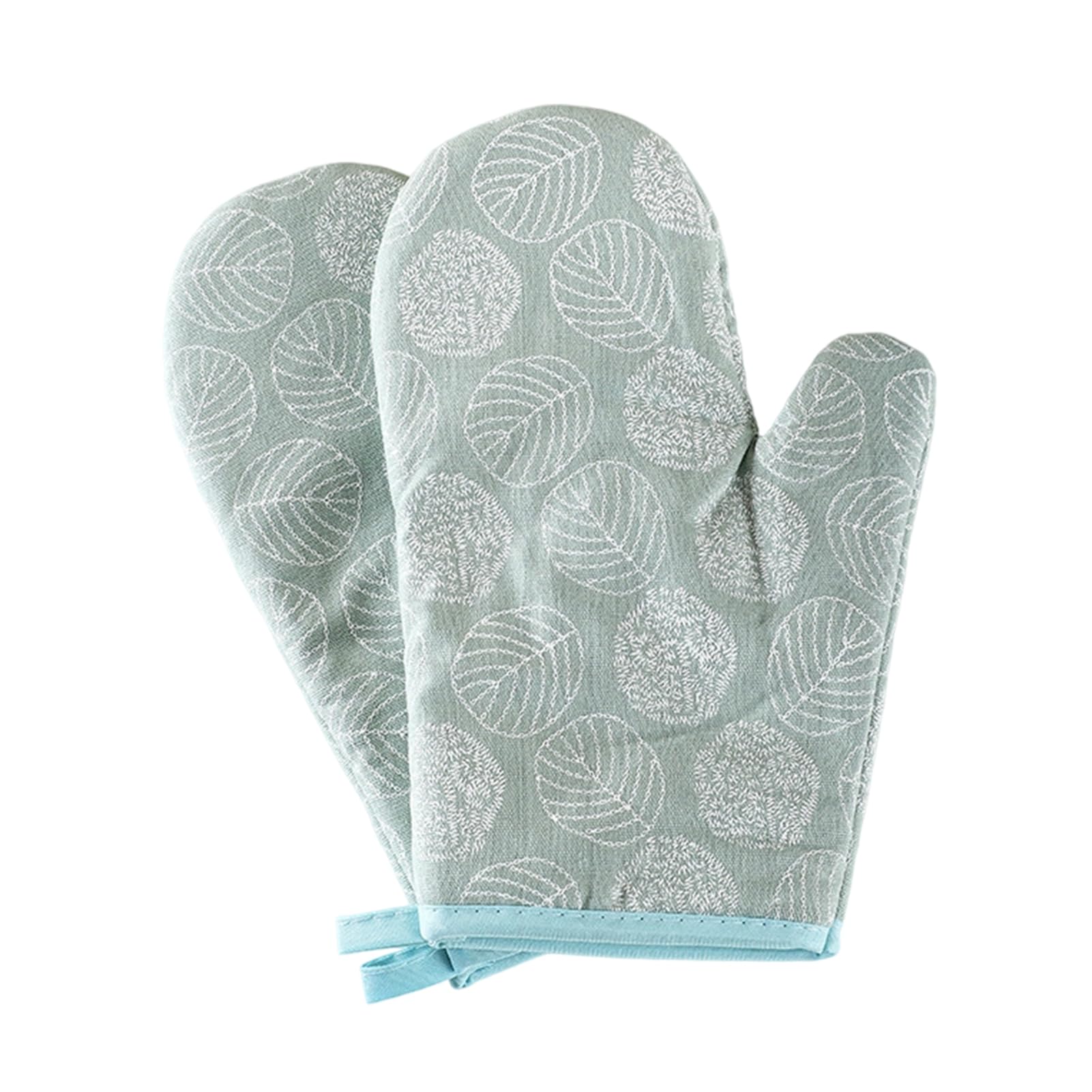 Oven Gloves, Non Slip Kitchen Oven Mitts Heat Resistant, for Baking Grilling Cooking Microwave BBQ Air Fryer Hot Dishes 2Pcs Green