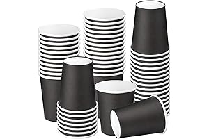 50 Pack 8oz Black Disposable Paper Coffee Cups