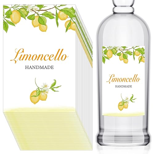 50 Pcs Limoncello Labels, 3" x 2" Rectangular Homemade Lemoncello