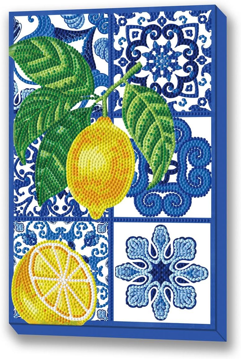 DIAMOND DOTZ Citrus Tiles Diamond Painting Kits for Adults - Kitchen Diamond Art Kits a Relaxing Creative Craft Kit with Dotz Gems 11.8x7.9