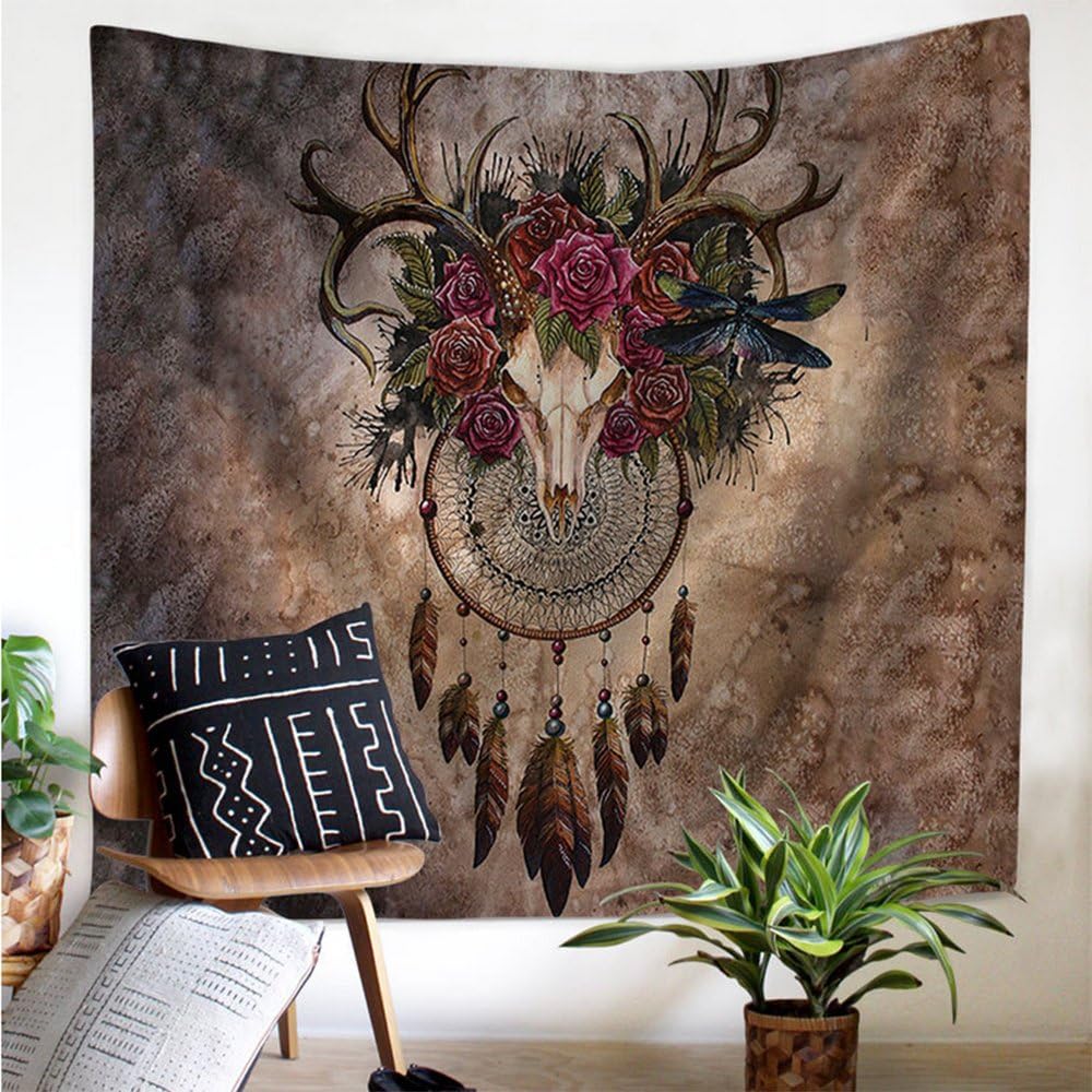 Onnekas Hippie Wall Decor Hanging, Boho Hippie Decor, Dreamcatcher Hippie Tapestry,Animal Tapestry 59''x78.7''