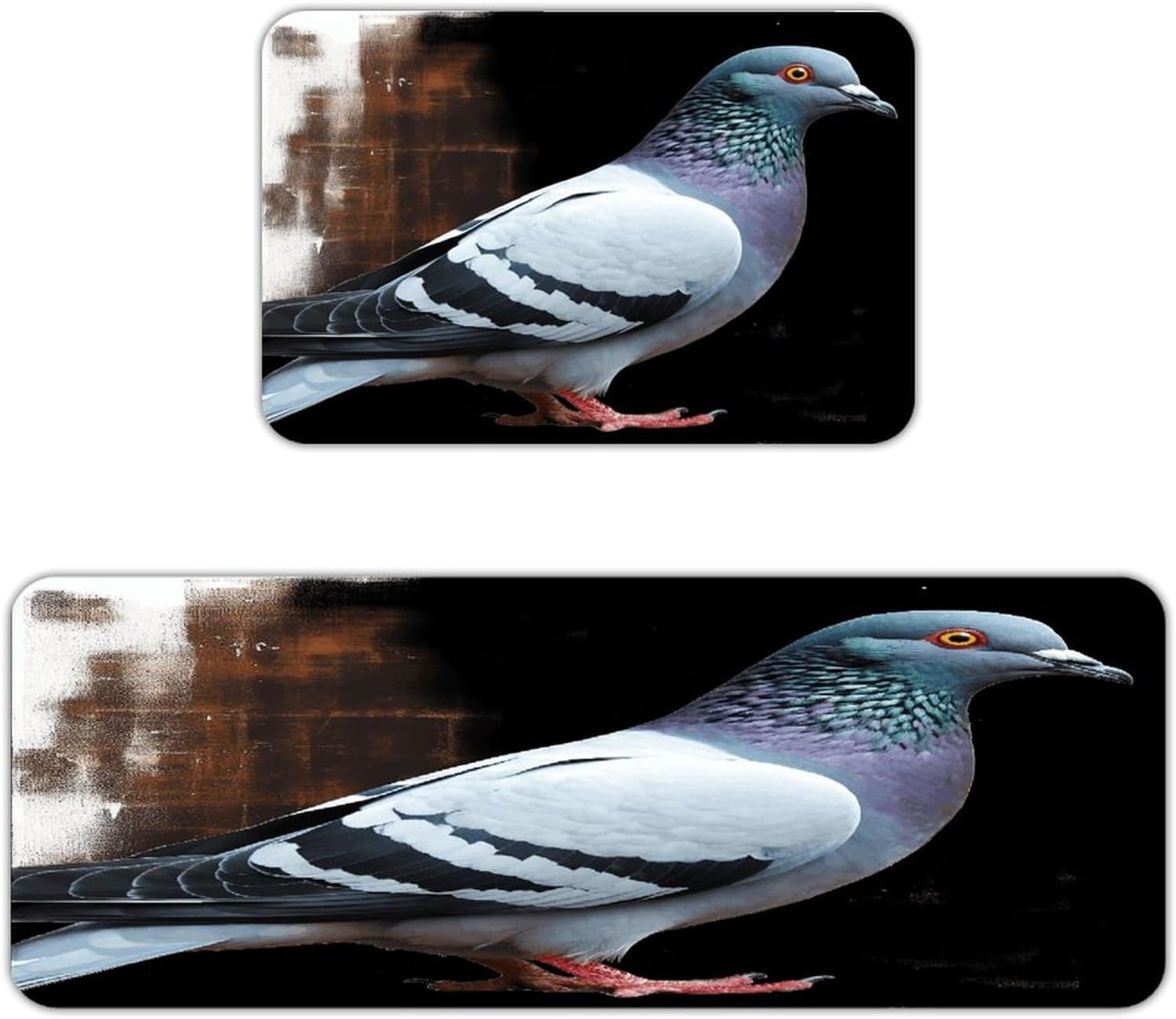 Pigeon Kitchen Mat Washable Non Slip Rugs Soft Kitchen Mats for Floor Set of 2 PCS Cushioned Absorbent Runner Standing Rugs for Home Sink Laundry Office